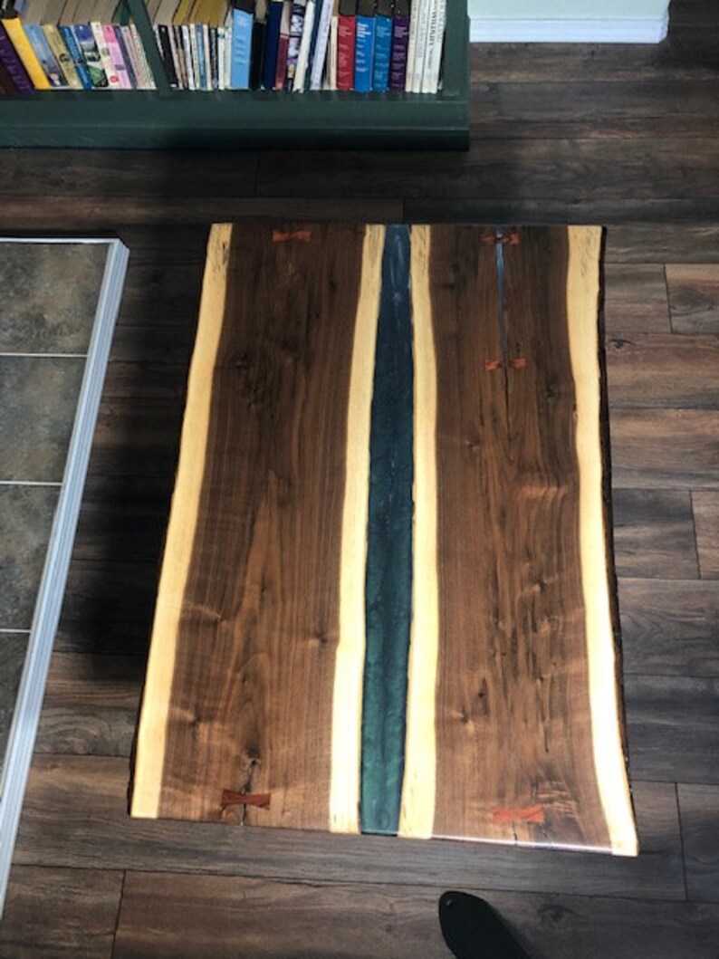 Walnut and Epoxy River Coffee Table Etsy