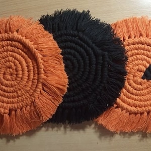 Halloween Macrame Coasters (set)