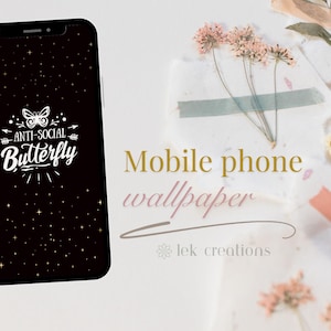 Antisocial butterfly | Mobile phone wallpaper | Phone background for iOS and Android | Lock screen wallpaper | Phone design