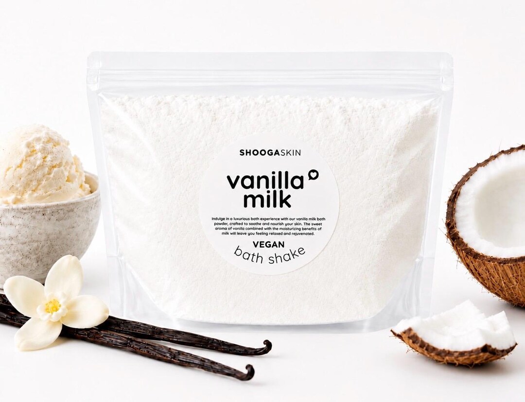 VANILLA MILK Vegan Bath Shake | Fizzy Milk Bath Powder | Soothing Bath ...