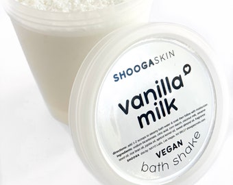 VANILLA MILK Vegan Bath Shake | Fizzy Milk Bath Powder | Soothing Bath Soak | Softening Vanilla Coconut Milk Bath
