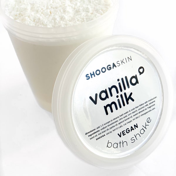VANILLA MILK Vegan Bath Shake | Fizzy Milk Bath Powder | Soothing Bath Soak | Softening Vanilla Coconut Milk Bath