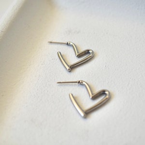 Boucles d’oreilles coeur | Or en acier inoxydable