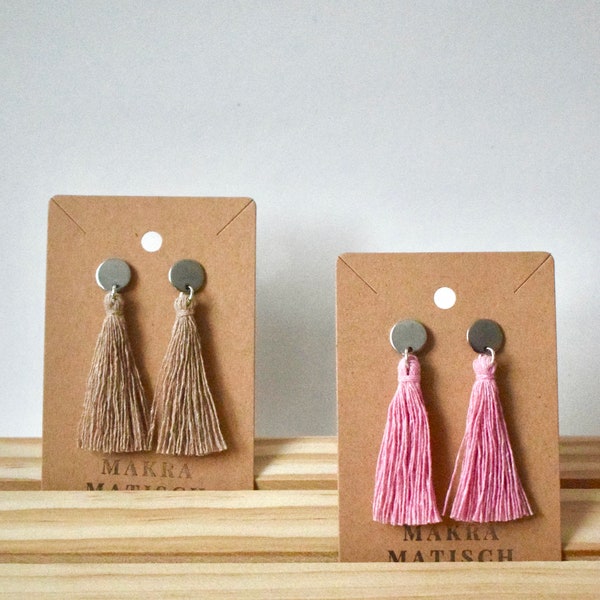 Macrame tassel tassel earrings - available in various colors | stainless steel