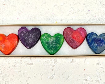 Heart Valentine Crayons, Kids Crayons, Crayon Gift Set, Handmade Toy, Crayon Valentine