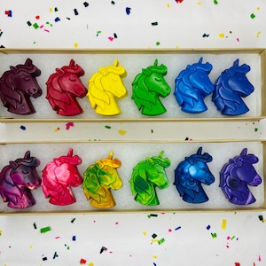 Unicorn Crayons, Kids Crayons, Crayon Gift Set, Handmade Toy, Child Birthday Gift, Girl Christmas Present, Kid Stocking Stuffer
