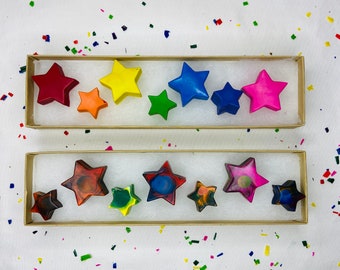 Star Shaped Crayons, Kids Crayons, Crayon Gift Set, Handmade Toy