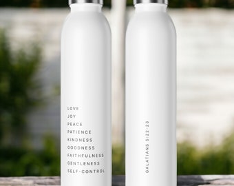 Fruit of the Spirit Water Bottle: Christian Bible Verse, Galatians 5