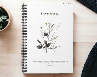 Christian Prayer Journal, Floral Bible Verse Notebook