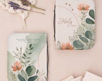 Floral Proverbs 31:25 NIV Bible Cover, Inspirational Scripture