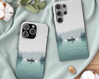Psalm 46:10 Christian Phone Case | Boho Floral Slim Snap
