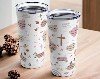 Christian Tumbler | Bible Verse Affirmations, Boho Stainless Steel 20oz