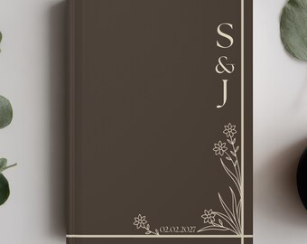 Custom Initial Couples Journal, Wedding Keepsake Book, Love letters to husband or wife, Our Wedding Story Diary, Bridal Shower Gift