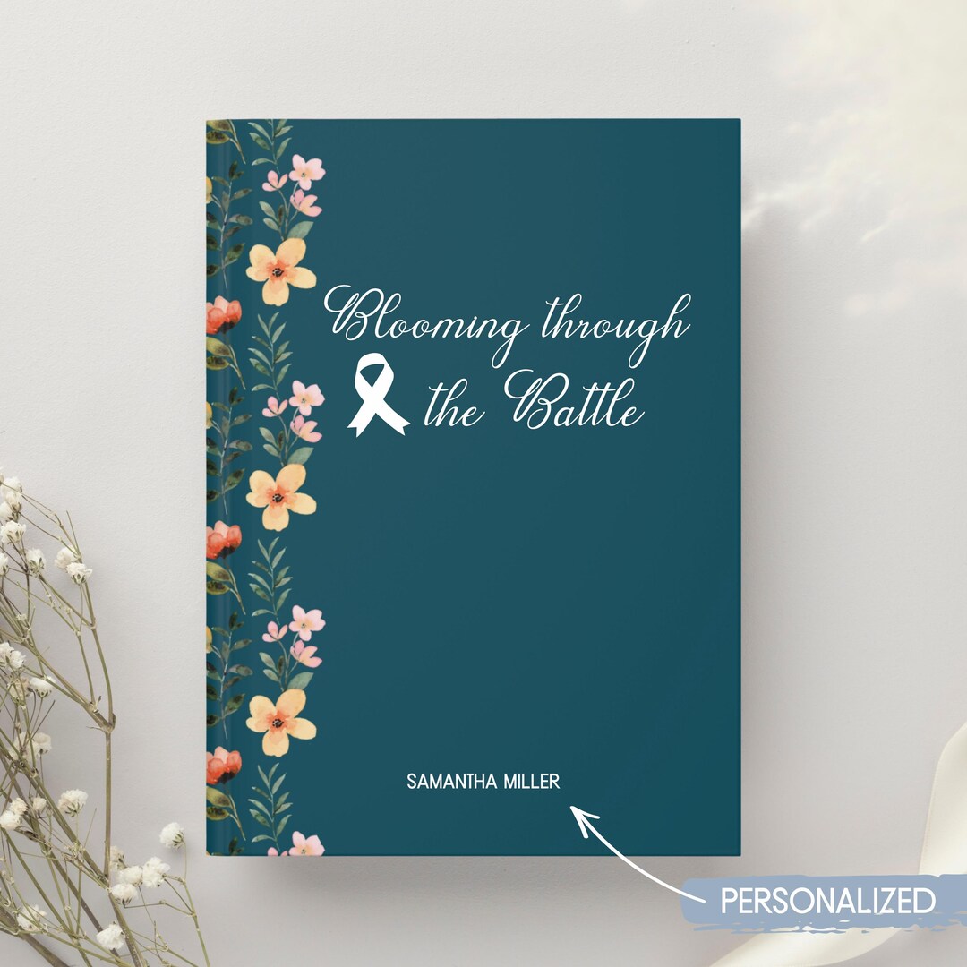 Old Cancer Note Personalized Cancer Notebook- Blooming Through the Battle, Custom ...