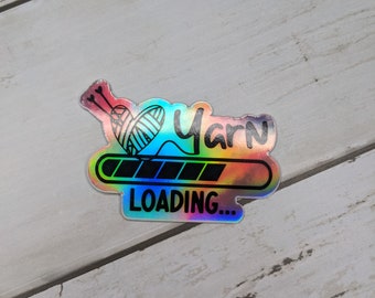 Yarn Loading Holographic Sticker