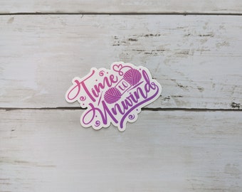 Time to Unwind Pink Sticker