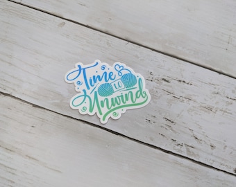Time to Unwind Blue Sticker