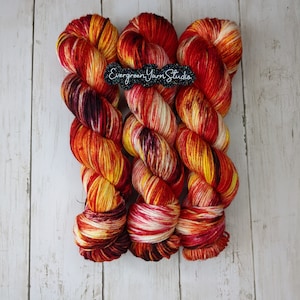 Phoenix | MADE TO ORDER | Hand Dyed Yarn, Indie Dyed Yarn, Sock Yarn, Worsted Yarn, Superwash Merino