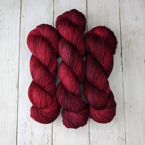Holiday Red Tonal| MADE TO ORDER | Hand Dyed Yarn, Indie Dyed Yarn, Sock Yarn, Worsted Yarn, Superwash Merino