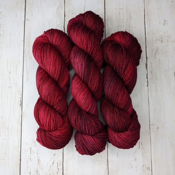 Holiday Red Tonal | READY TO SHIP | Hand Dyed Yarn, Indie Dyed Yarn, Sock Yarn, Worsted Yarn, Superwash Merino