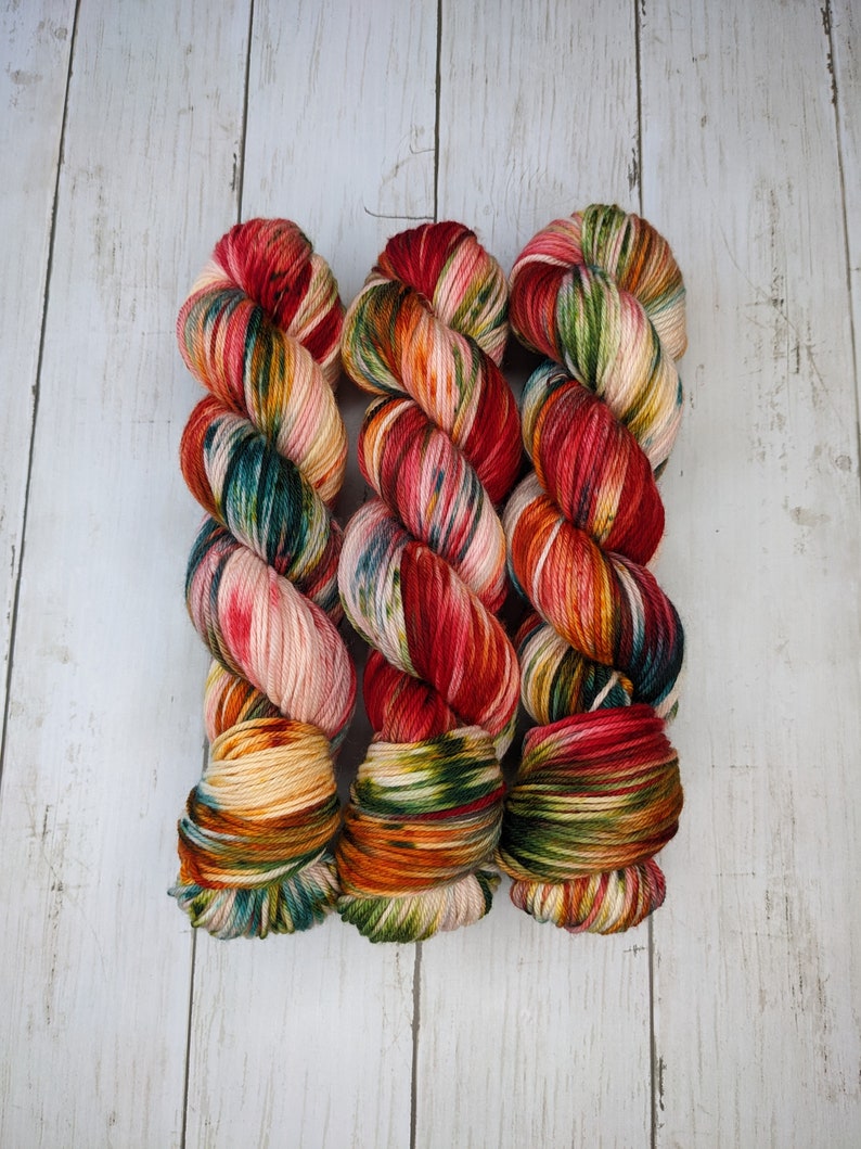 Autumn Leaves MADE TO ORDER Hand Dyed Yarn, Indie Dyed Yarn, Sock Yarn, Worsted Yarn, Superwash Merino image 4