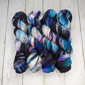 Galaxy | READY TO SHIP | Hand Dyed Yarn, Indie Dyed Yarn, Sock Yarn, Worsted Yarn, Superwash Merino