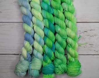 Sock Mini Bundle 1 | READY TO SHIP | Hand Dyed Yarn, Indie Dyed Yarn, Sock Yarn, Worsted Yarn, Superwash Merino