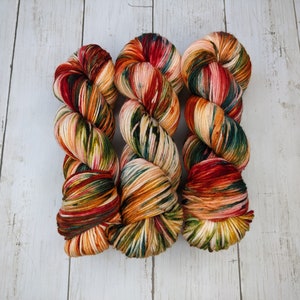 Autumn Leaves MADE TO ORDER Hand Dyed Yarn, Indie Dyed Yarn, Sock Yarn, Worsted Yarn, Superwash Merino image 2