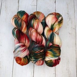 Autumn Leaves MADE TO ORDER Hand Dyed Yarn, Indie Dyed Yarn, Sock Yarn, Worsted Yarn, Superwash Merino image 3