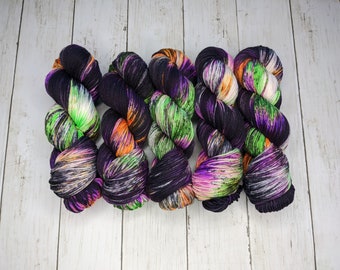 Trick or Treat | READY TO SHIP | Hand Dyed Yarn, Indie Dyed Yarn, Sock Yarn, Worsted Yarn, Superwash Merino