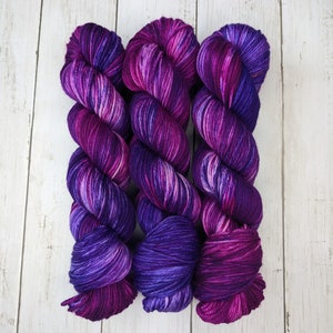 Purple Mountains Majesty | READY TO SHIP | Hand Dyed Yarn, Indie Dyed Yarn, Sock Yarn, Worsted Yarn, Superwash Merino