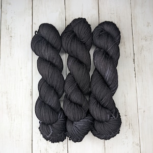 Black Tonal | MADE TO ORDER | Hand Dyed Yarn, Indie Dyed Yarn, Sock Yarn, Worsted Yarn, Superwash Merino