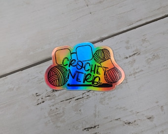 Crochet Nerd Holographic Sticker