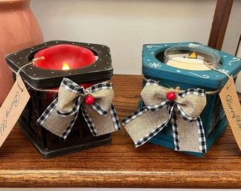 Christmas Lantern/ Wooden Lantern/ Night Light Deer Lantern/ Handmade Candle Holder