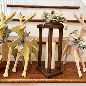 16&quot; Handpainted Wooden Reindeer/ Wooden Reindeer/ MADE IN TEXAS/ Standing Deer/ Wooden deer/Christmas Holiday Decor/Wood Rudolph