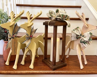 16" Handpainted Wooden Reindeer/ Wooden Reindeer/ MADE IN TEXAS/ Standing Deer/ Wooden deer/Christmas Holiday Decor/Wood Rudolph