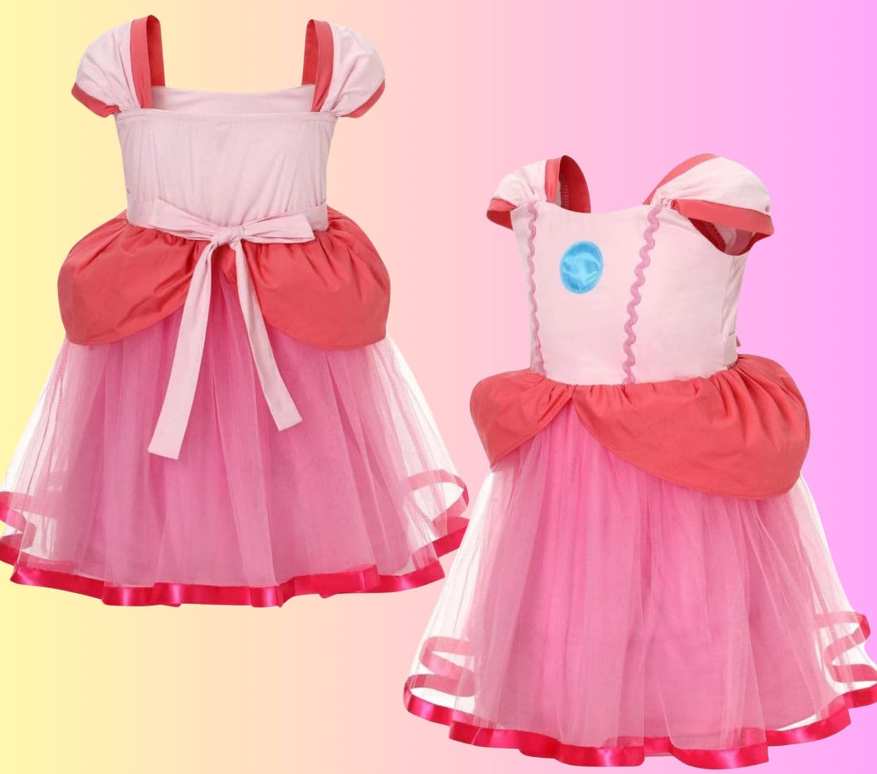 Princess Peach Costume and Princess Daisy Costume Dresses, Girls ...