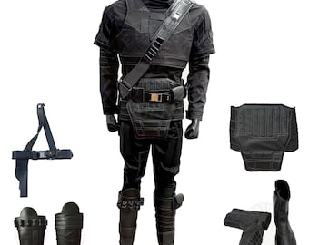 Handgefertigter Kopfgeldjäger Fluganzug: Leder Accessoires Cosplay Kostüm