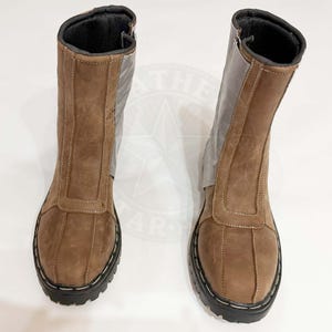 Custom Cosplay Boots – Brown Distressed Leather Costume Shoes | Handmade Footwear for Sci-Fi & Fantasy Outfits