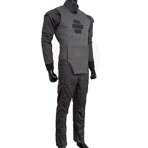 Gray Flight Suit Cosplay Set: Custom Tailored Flak Vest & Cummerbund
