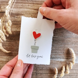 Handgefertigte Karte mit Herz "Let love grow“ Liebe | Hochzeit | Silberhochzeit | Lieblingsmensch | Muttertag | Valentinstag | Freundschaft