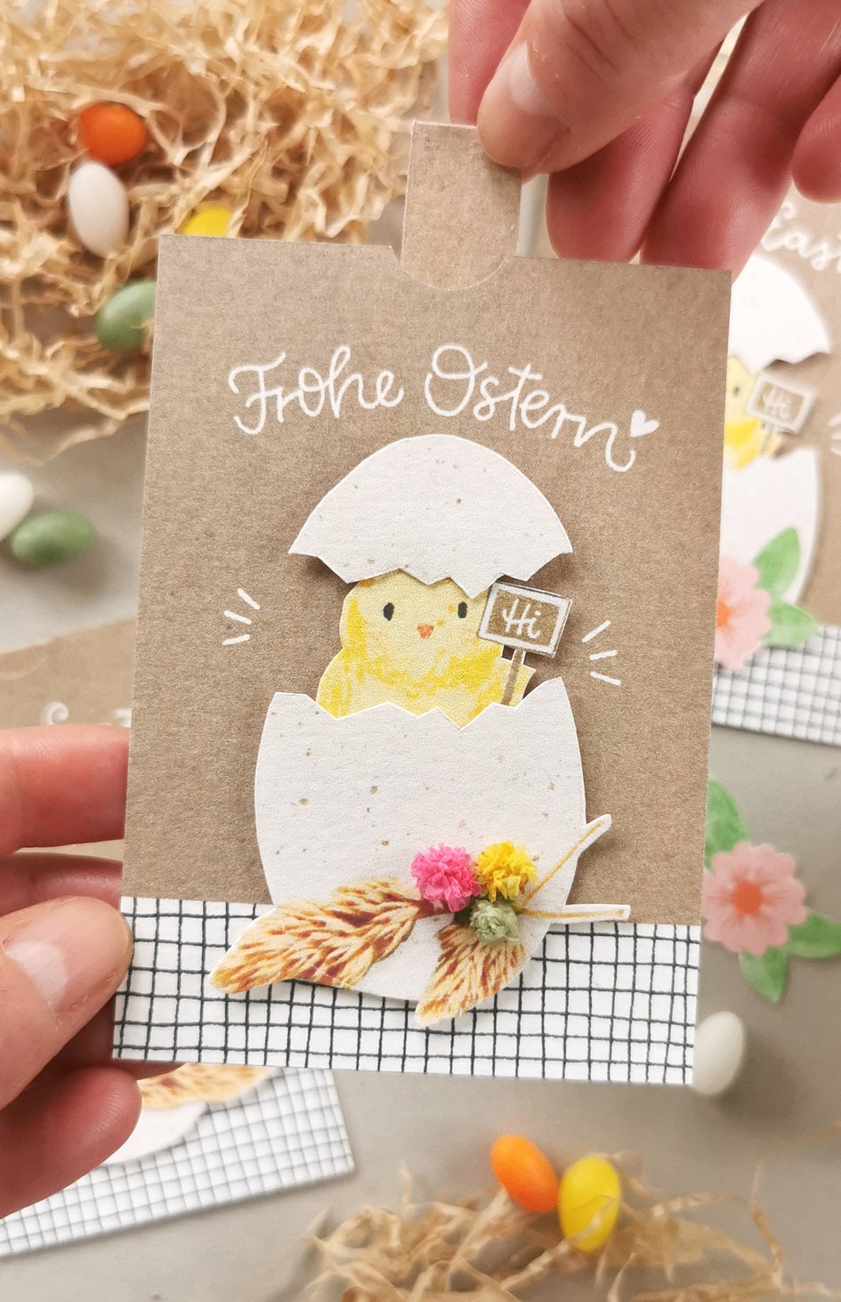  Foto zu Bastelvorlage "Frohe Ostern" zum Ausdrucken und Selberbasteln - Etsy.de 