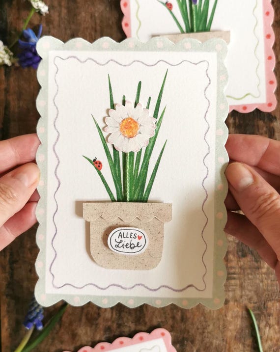 Vorlagen "Hello Spring" zum Ausdrucken und Basteln 3 besonderer Karten. Anleitung I Geburtstagskarte I Grußkarte I Blumengrüße I Osterkarte