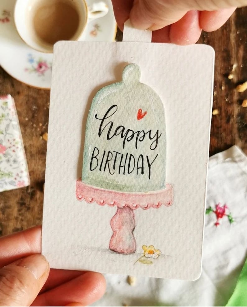 Handmade sliding card Happy Birthday original birthday greeting card image 2