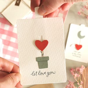 Bastelvorlage "Let love grow" Schiebekarte zum Ausdrucken und Selberbasteln