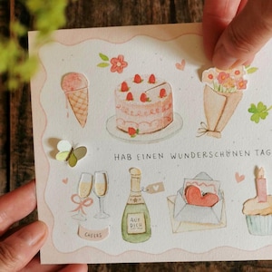 Modello di lavoretto "Buon Compleanno" da stampare e realizzare. Biglietto di auguri di compleanno | Biglietto per la migliore amica | Per il tuo compleanno | Persona preferita