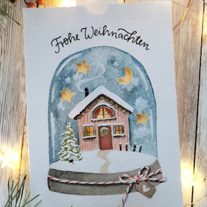 Bastelvorlage "Weihnachtshaus" zum Ausdrucken und selberbasteln