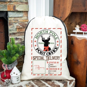 Personalized Christmas Bag, Christmas Gift, Santa Bag, Oversized Santa Sack, Christmas Bag, Bag For Presents, Custom Santa Sack