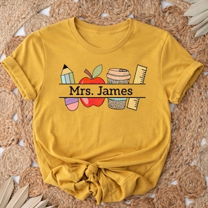 Customized Name teacher Shirt, Personalized Teacher Shirt, Custom Teacher Shirt, Kindergarten Teacher, Elementary Teacher Tee, Teacher Gift