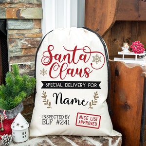 Personalized jumbo Santa bag, oversized Santa sack, Personalized Christmas bag, bag for presents, christmas gift, custom Santa sack